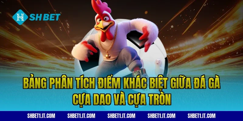 Bảng phân tích điểm khác biệt giữa đá gà cựa dao và cựa tròn